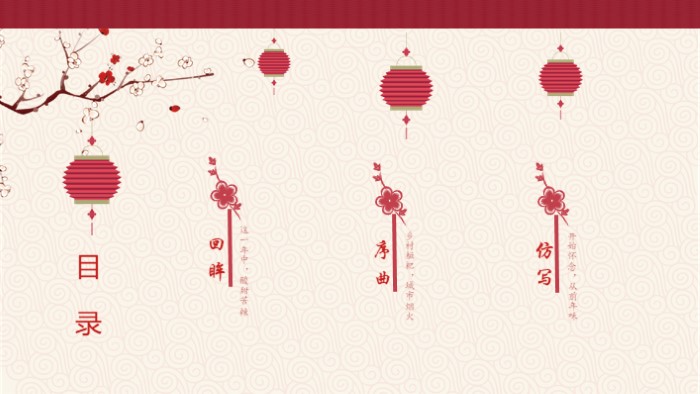 新年祝福短语ppt模板