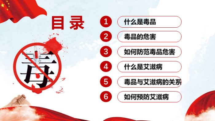 高中生禁毒教育ppt模板