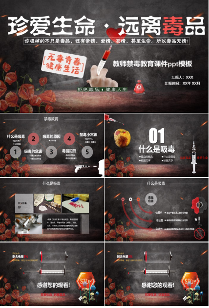 教师禁毒教育课件ppt模板