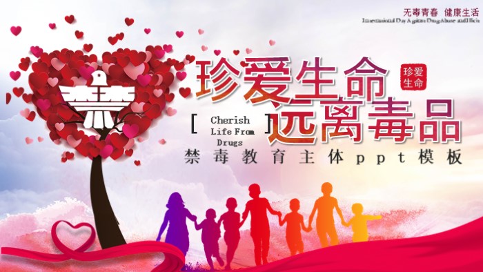 禁毒教育主体ppt模板