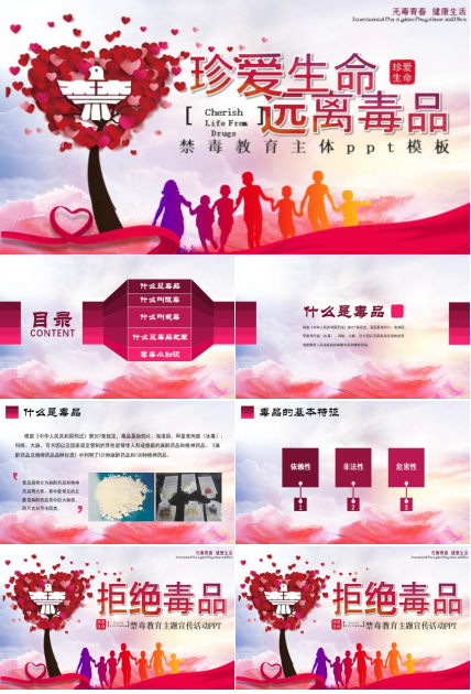 禁毒教育主体ppt模板