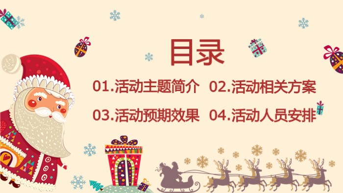 复古风圣诞节主题ppt模板