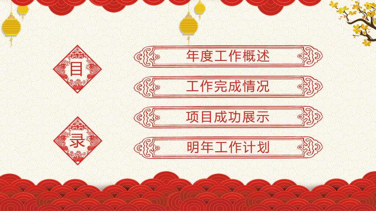 创意剪纸风年终工作总结汇报ppt模板