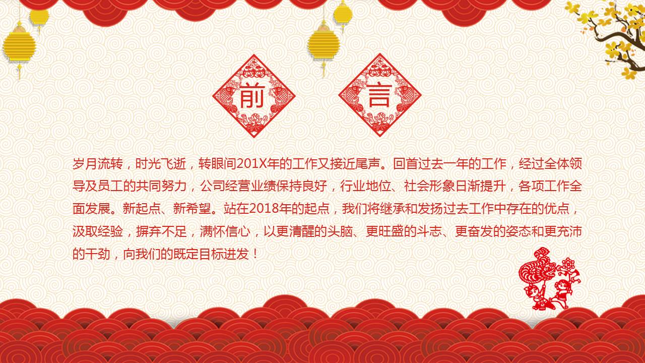 创意剪纸风年终工作总结汇报ppt模板