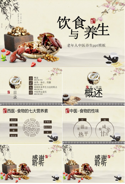 老年人中医养生ppt模板