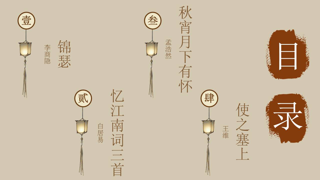 经典传统文化诗词朗诵分析鉴赏ppt模板