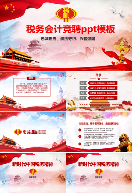税务会计竞聘ppt模板