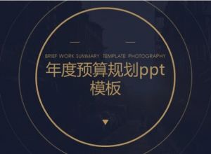 年度预算规划ppt模板
