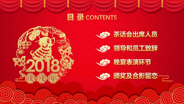 迎春茶话会ppt模板