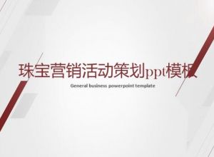 珠宝营销活动策划ppt模板