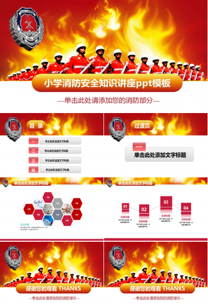 小学消防安全知识讲座ppt模板