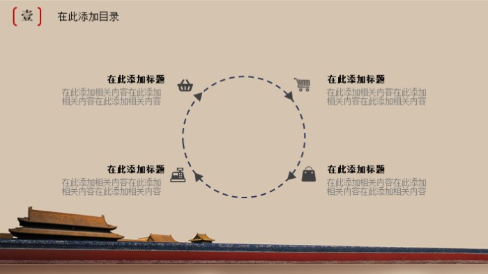 古建筑屋檐ppt模板