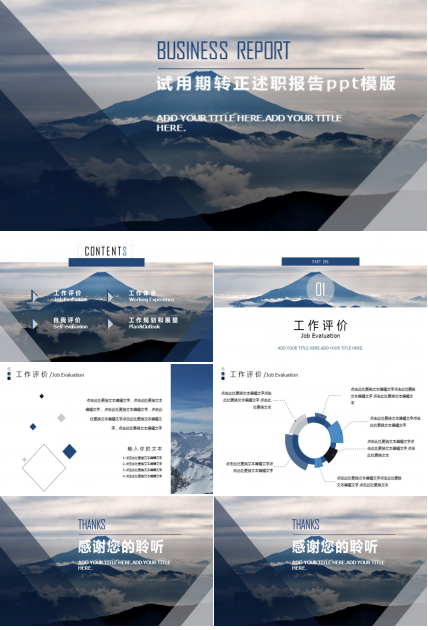 试用期转正述职报告ppt模版