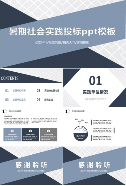 暑期社会实践投标ppt模板