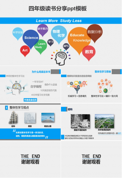 四年级读书分享ppt模板