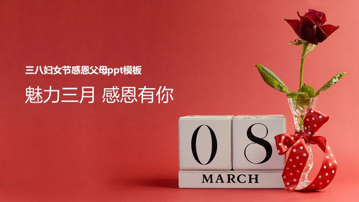 三八妇女节感恩父母ppt模板