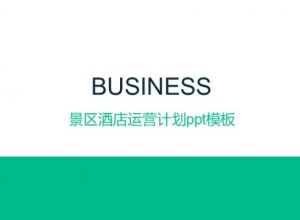 景区酒店运营计划ppt模板