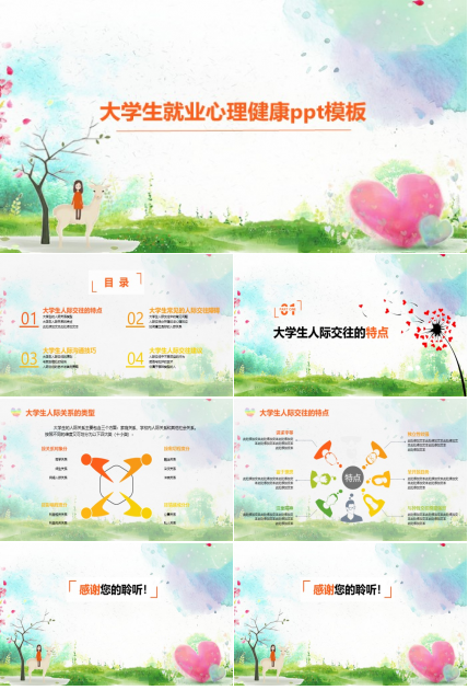 大学生就业心理健康ppt模板