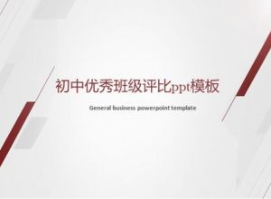 初中优秀班级评比ppt模板