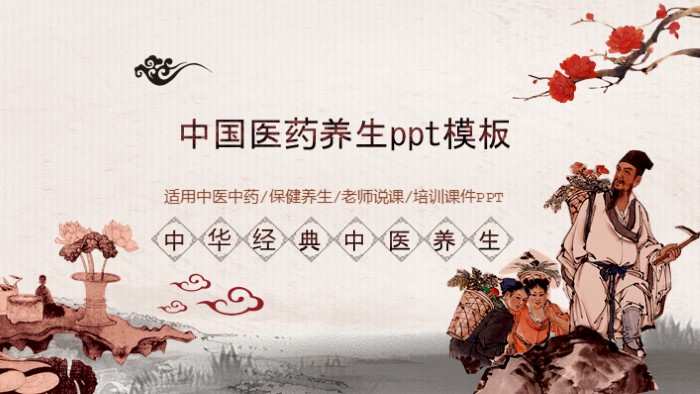 中国医药养生ppt模板