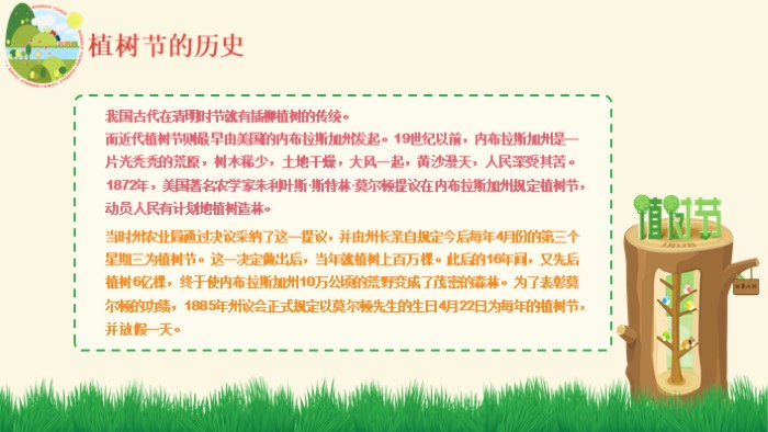 植树节宣传ppt模板