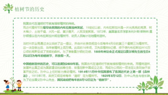 夏日植树节ppt模板
