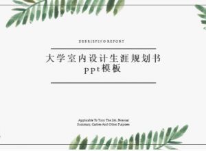 大学室内设计生涯规划书ppt模板