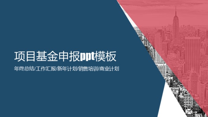 项目基金申报ppt模板