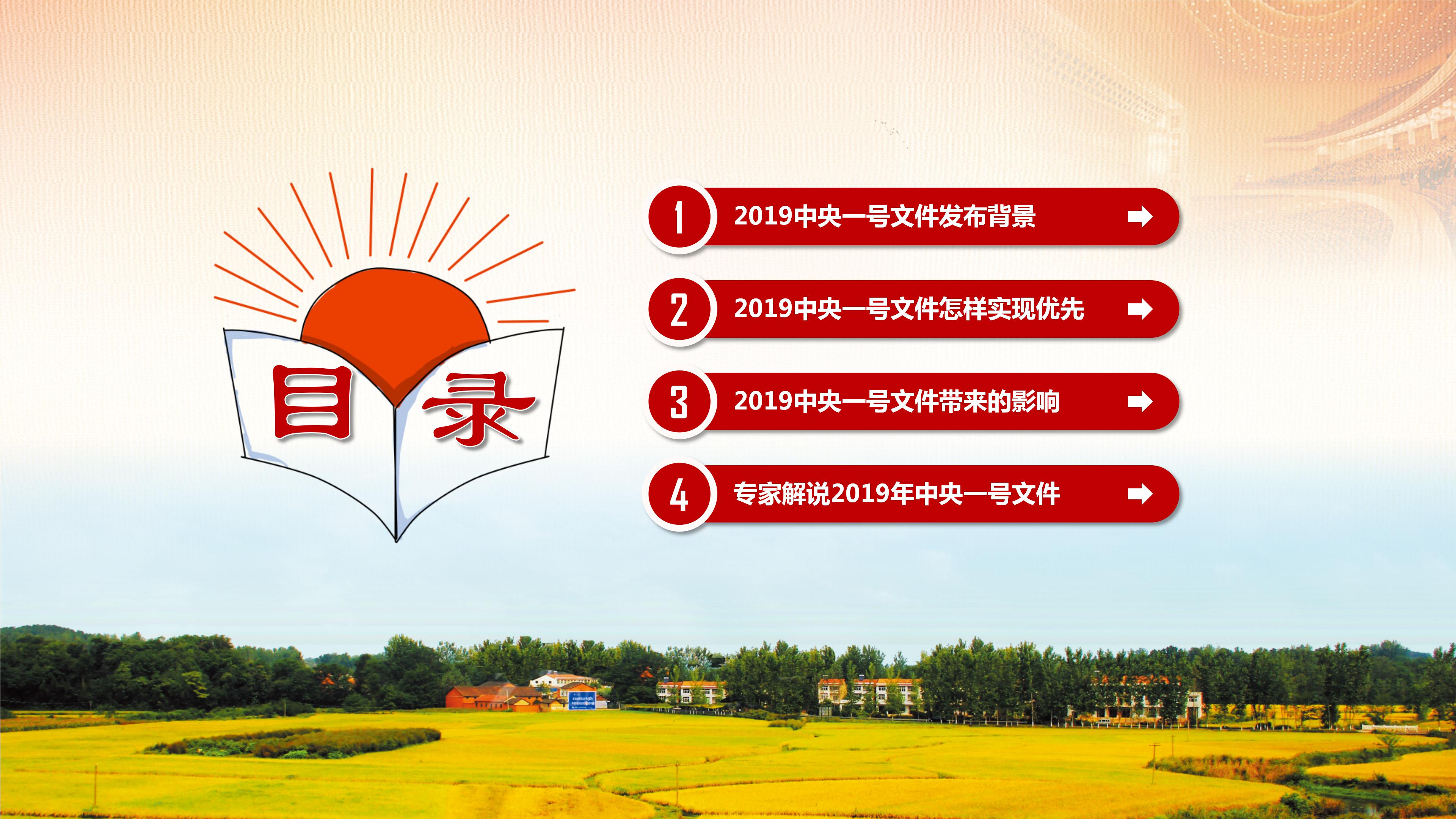解读学习2019三农工作中央一号文件ppt模板