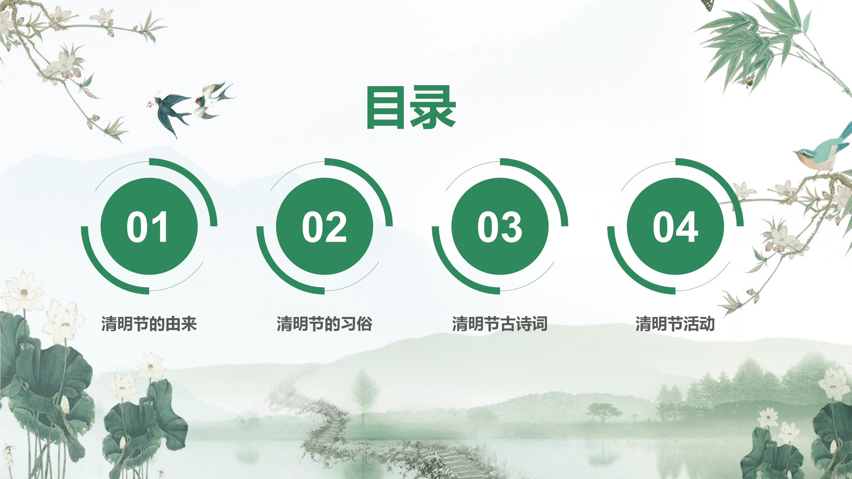 清明节诵读ppt模板