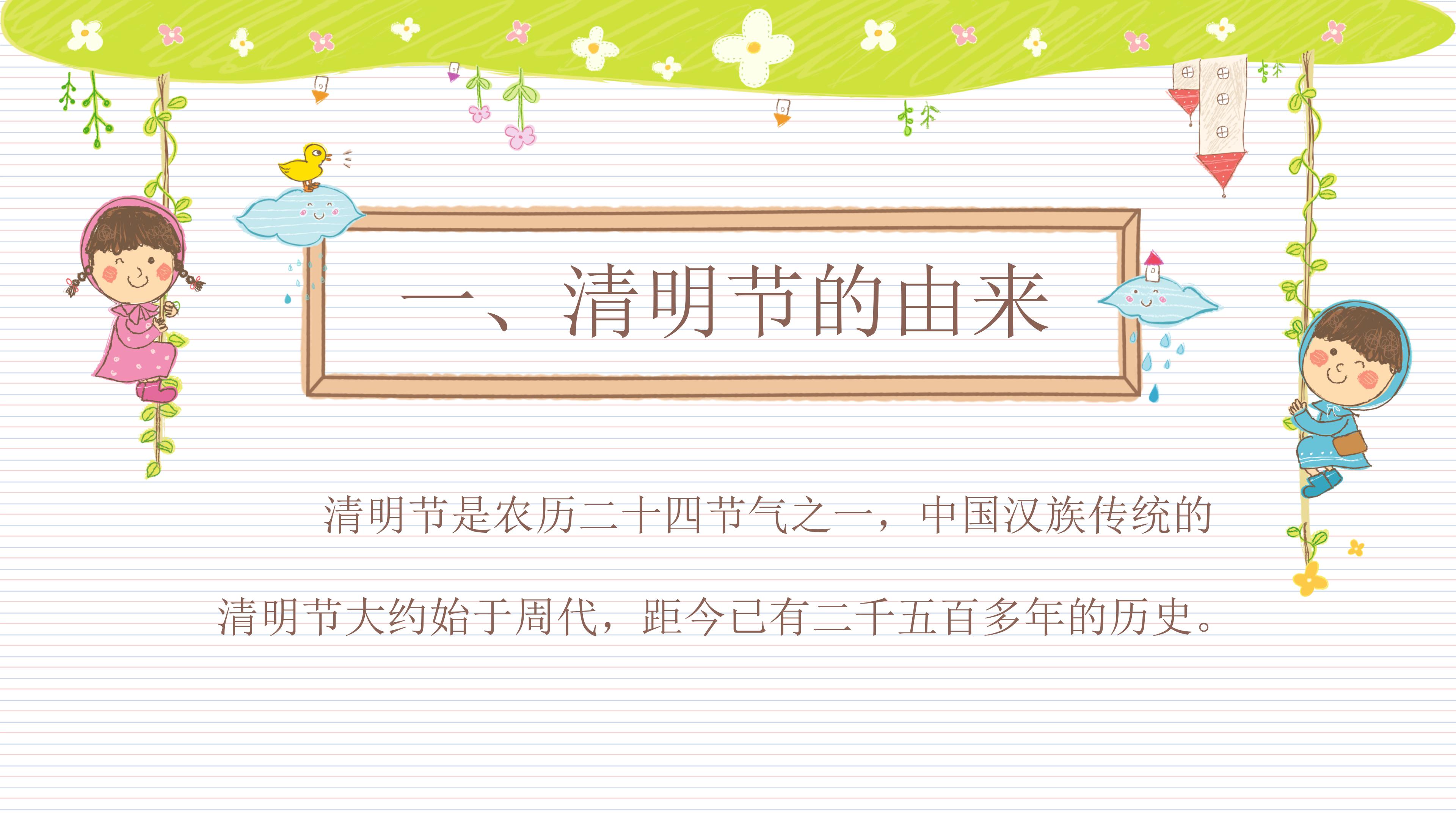 清明节演讲ppt模板