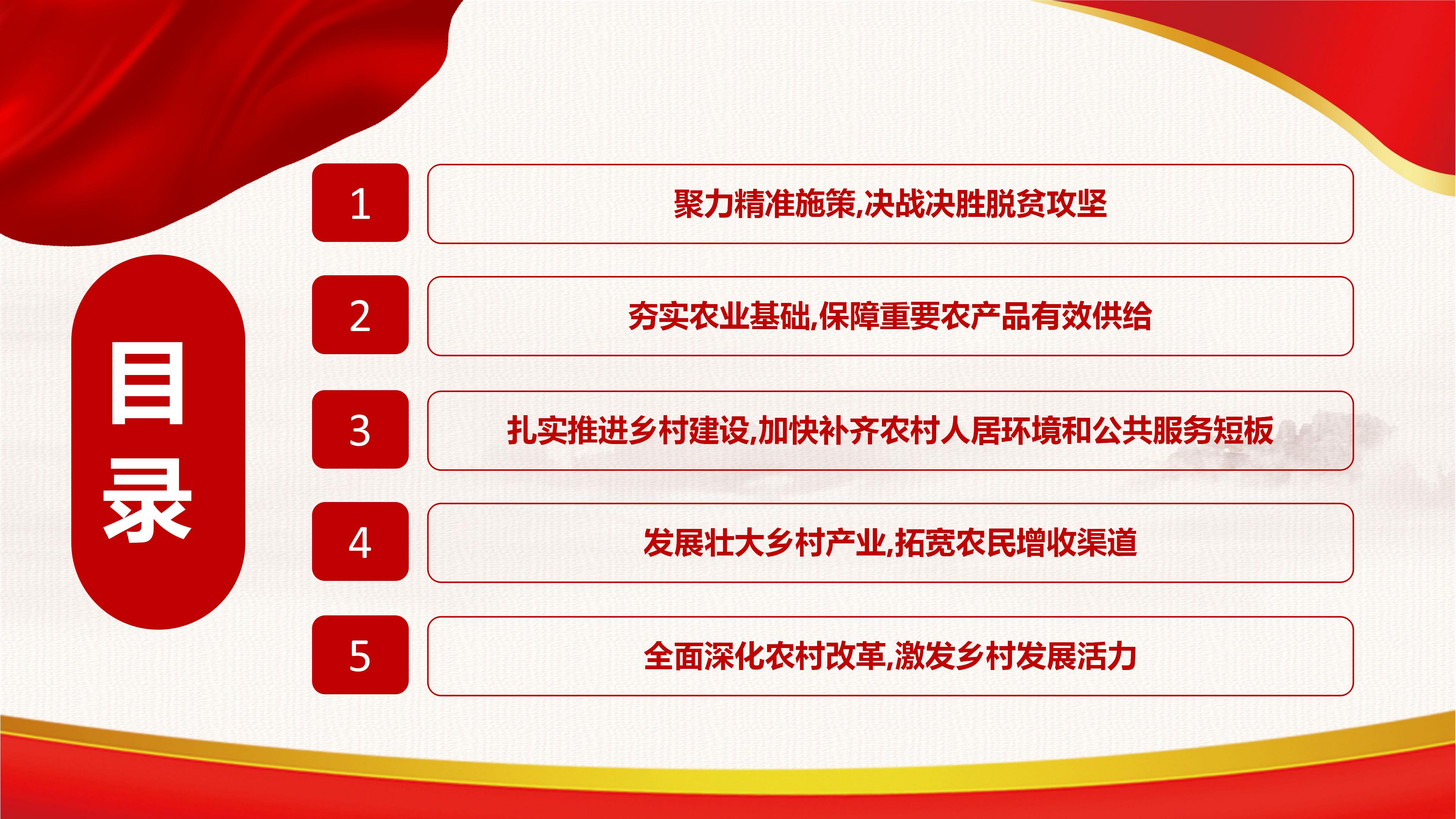 2019中央一号文件解读学习ppt模板