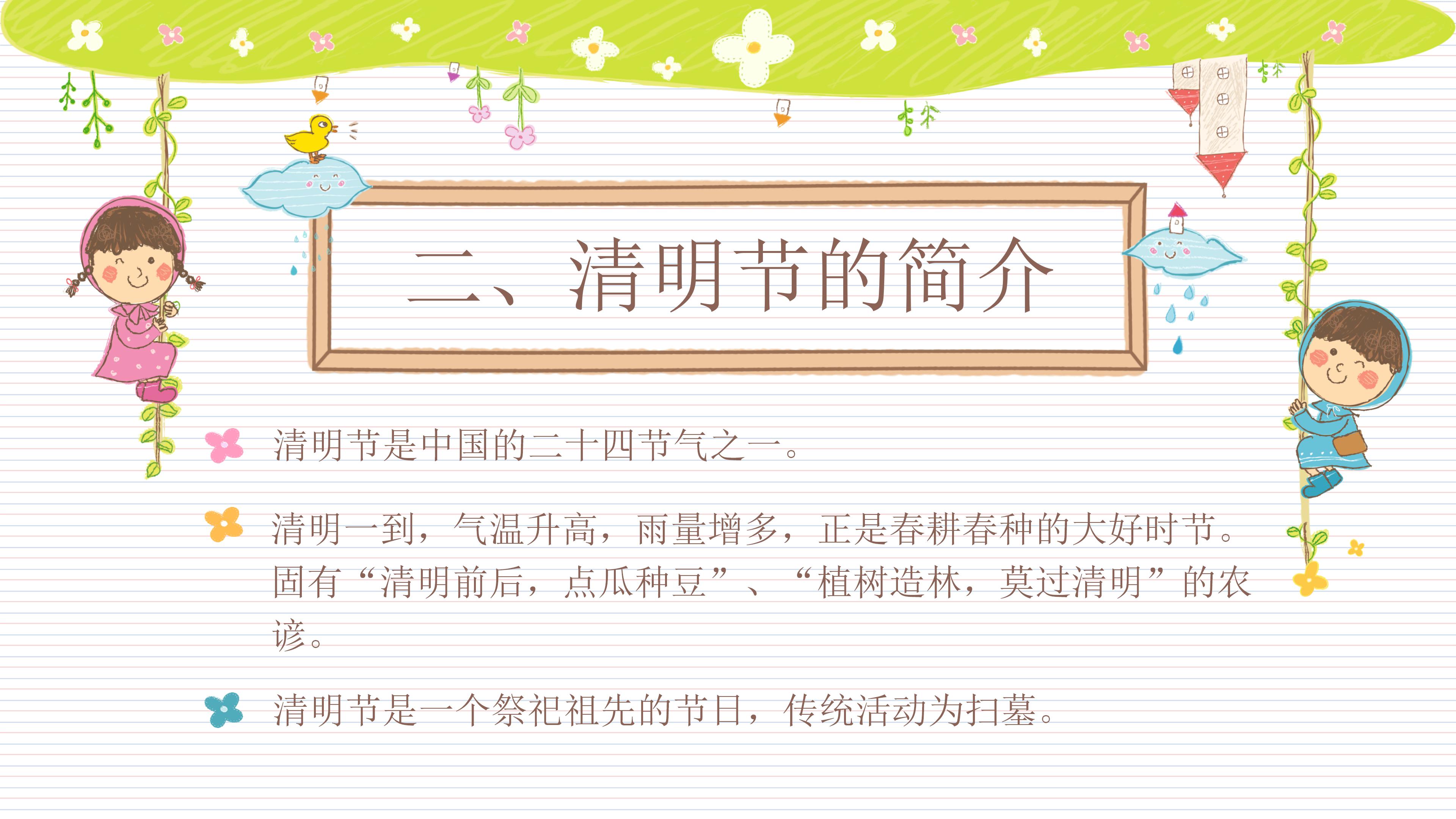 清明节演讲ppt模板