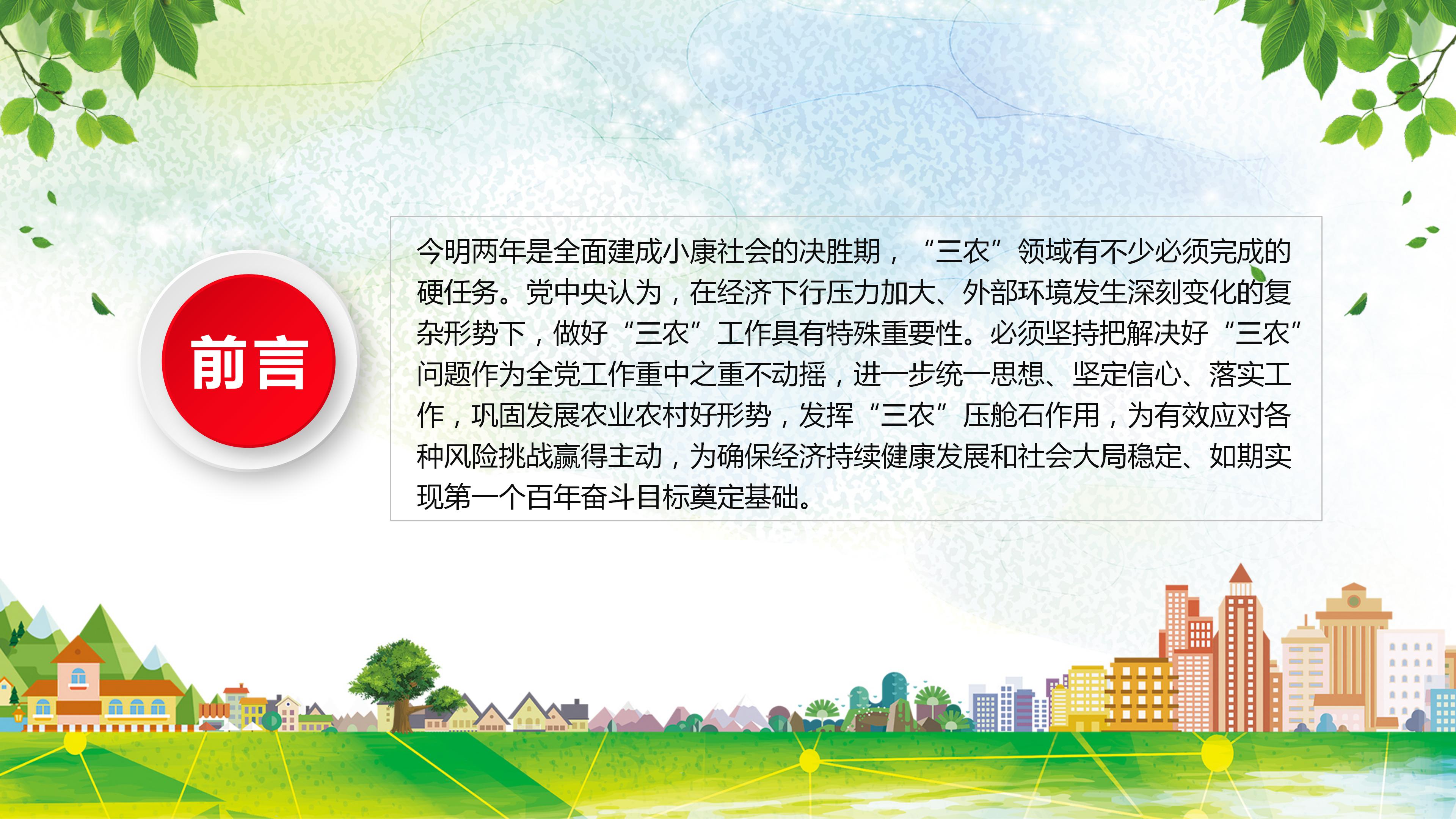 2019一号文件发展做好三农工作意见ppt模板