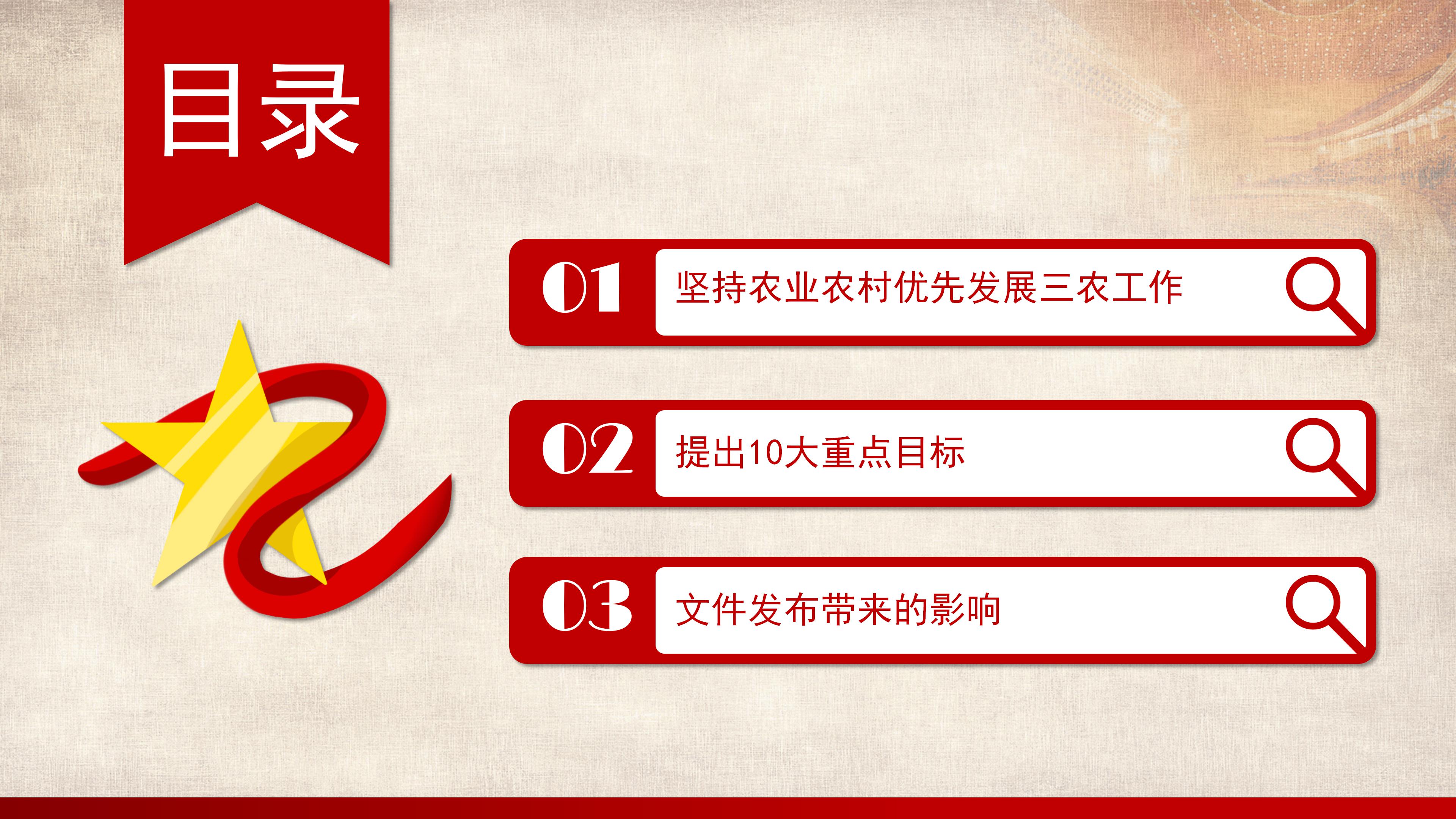 2019中央一号文件坚持农业农村优先ppt模板