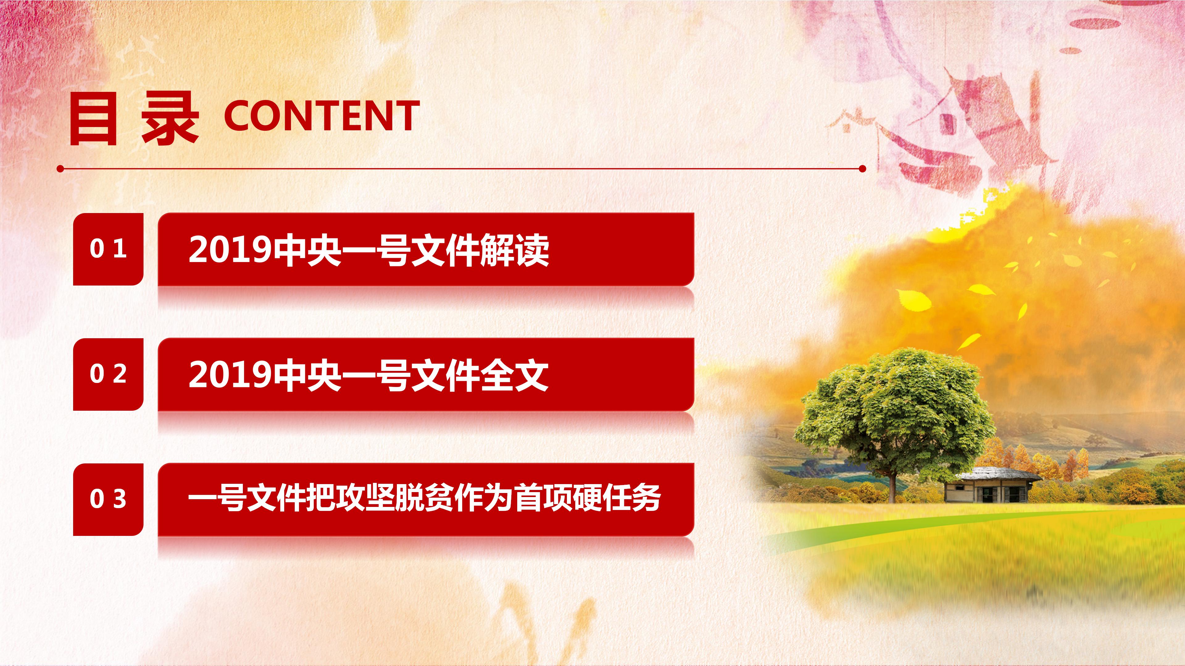 国务院关于做好三农工作的若干意见ppt模板