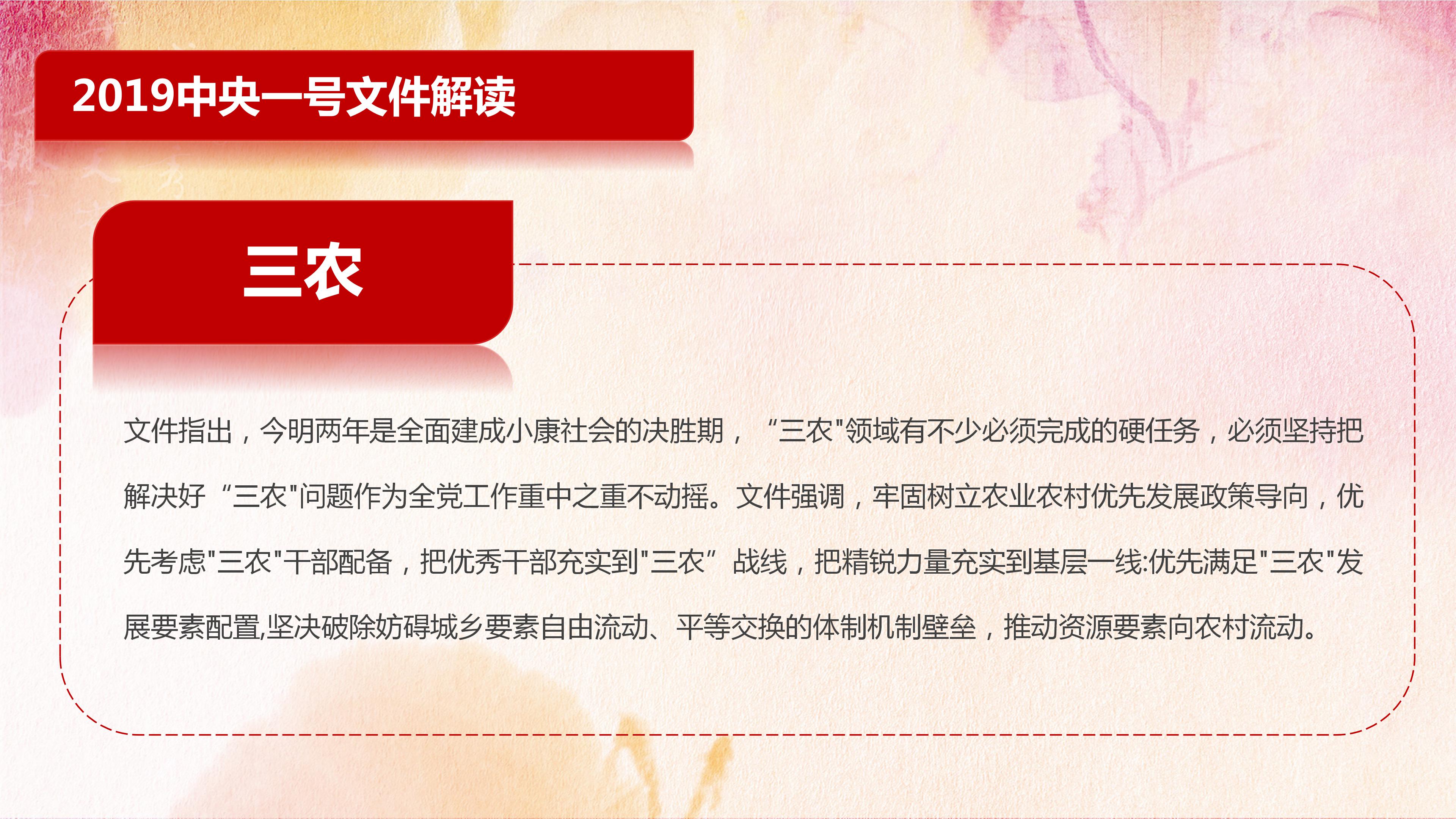 国务院关于做好三农工作的若干意见ppt模板