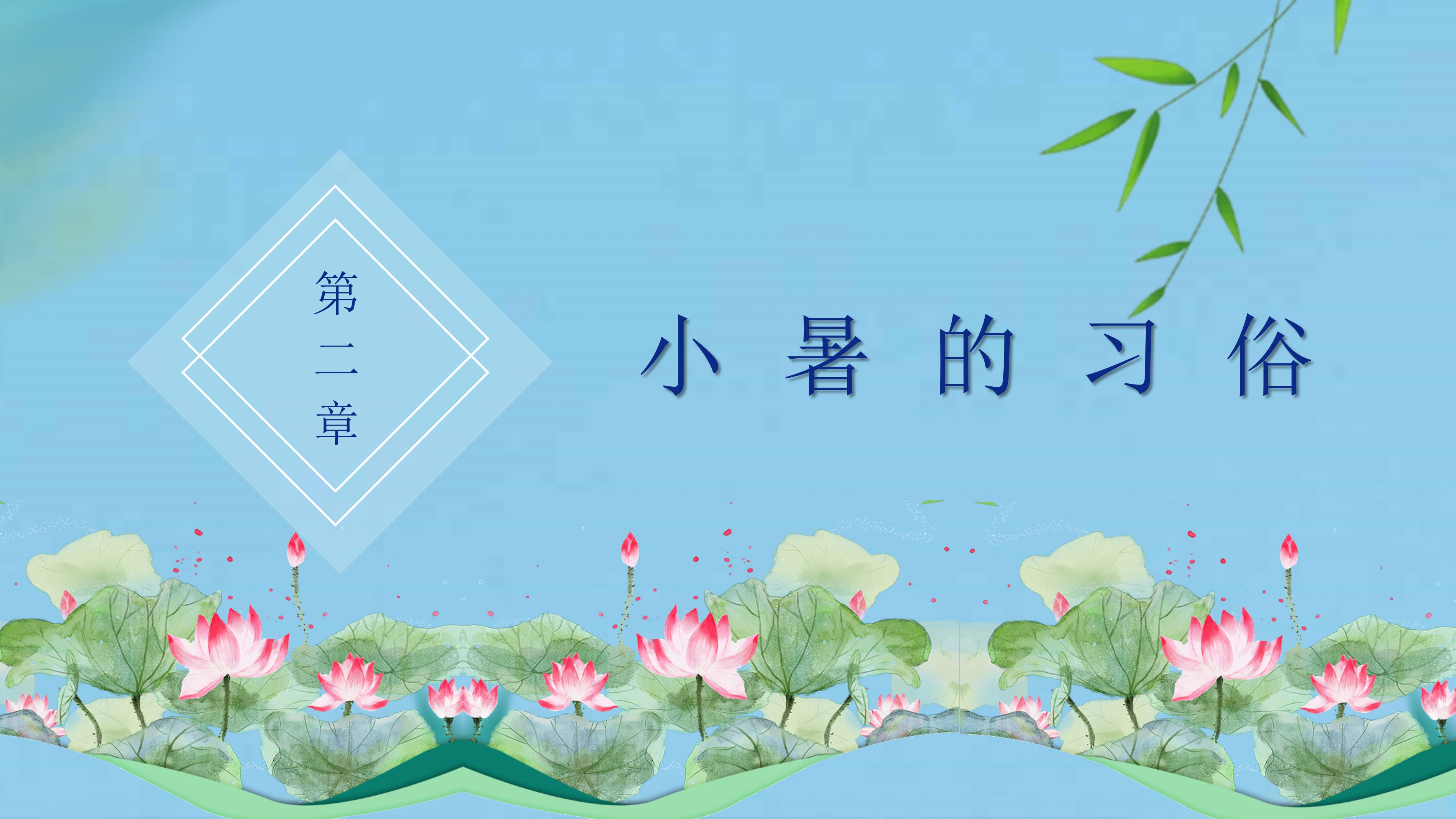 简洁二十四节气小暑宣传介绍ppt模板