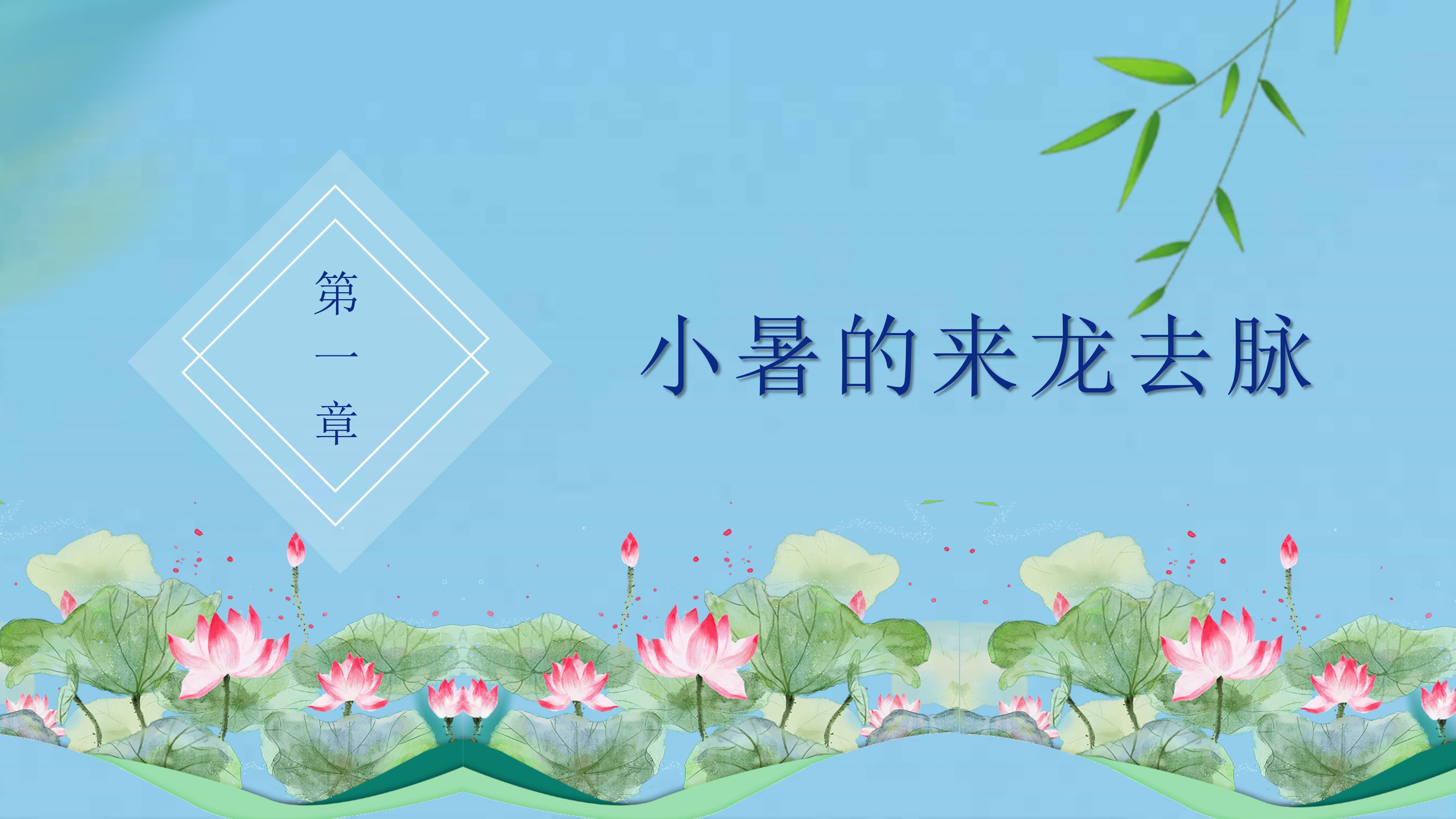 简洁二十四节气小暑宣传介绍ppt模板