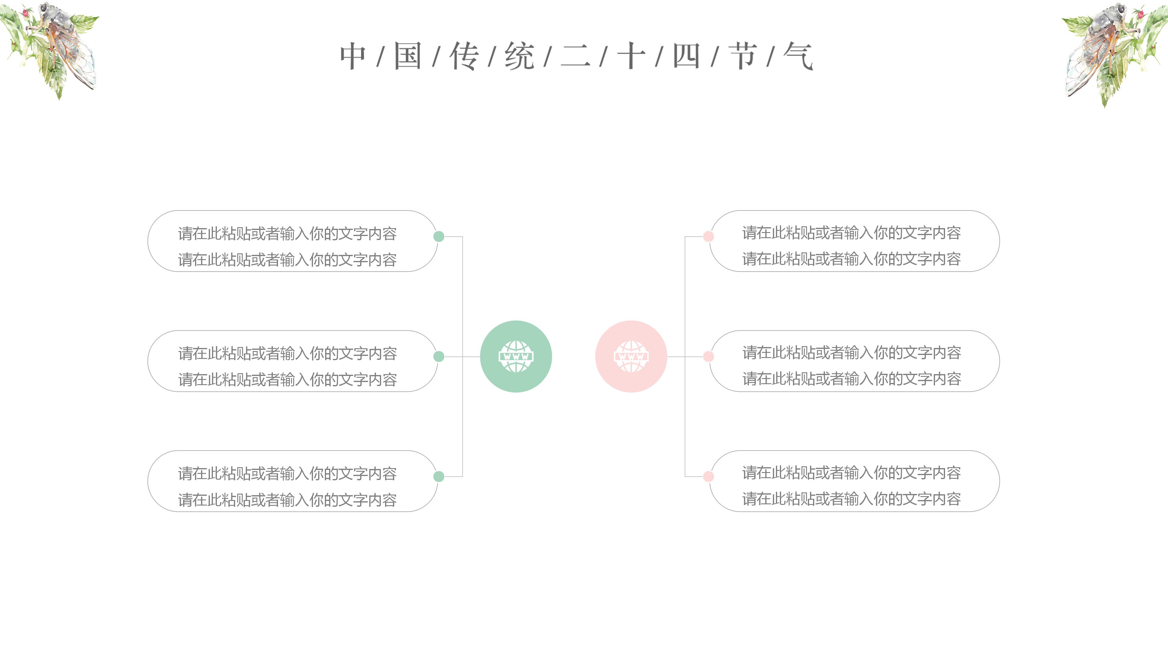 水墨风中国传统二十四节气小暑ppt模板