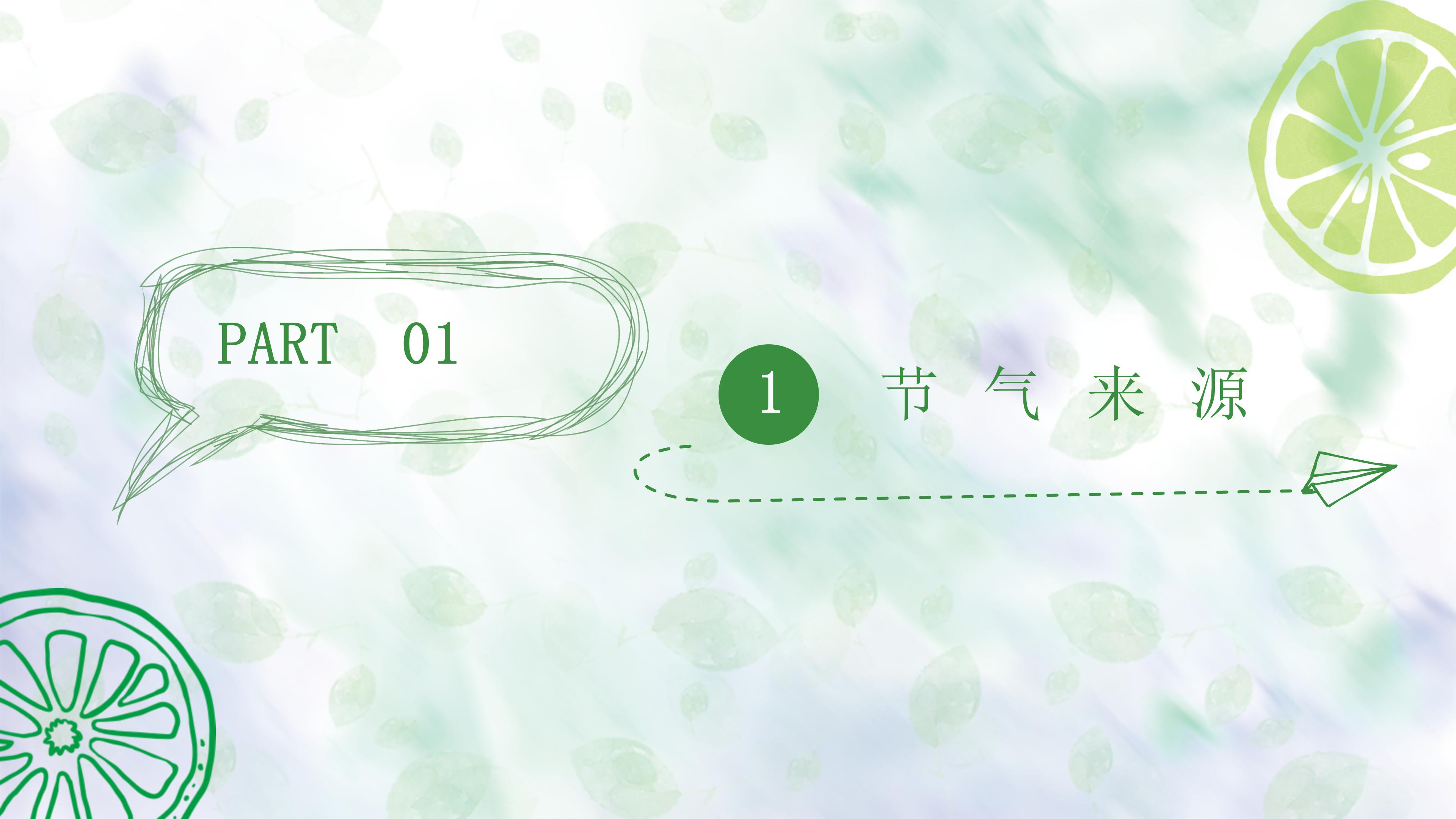 简约小清新二十四节气小暑介绍ppt模板