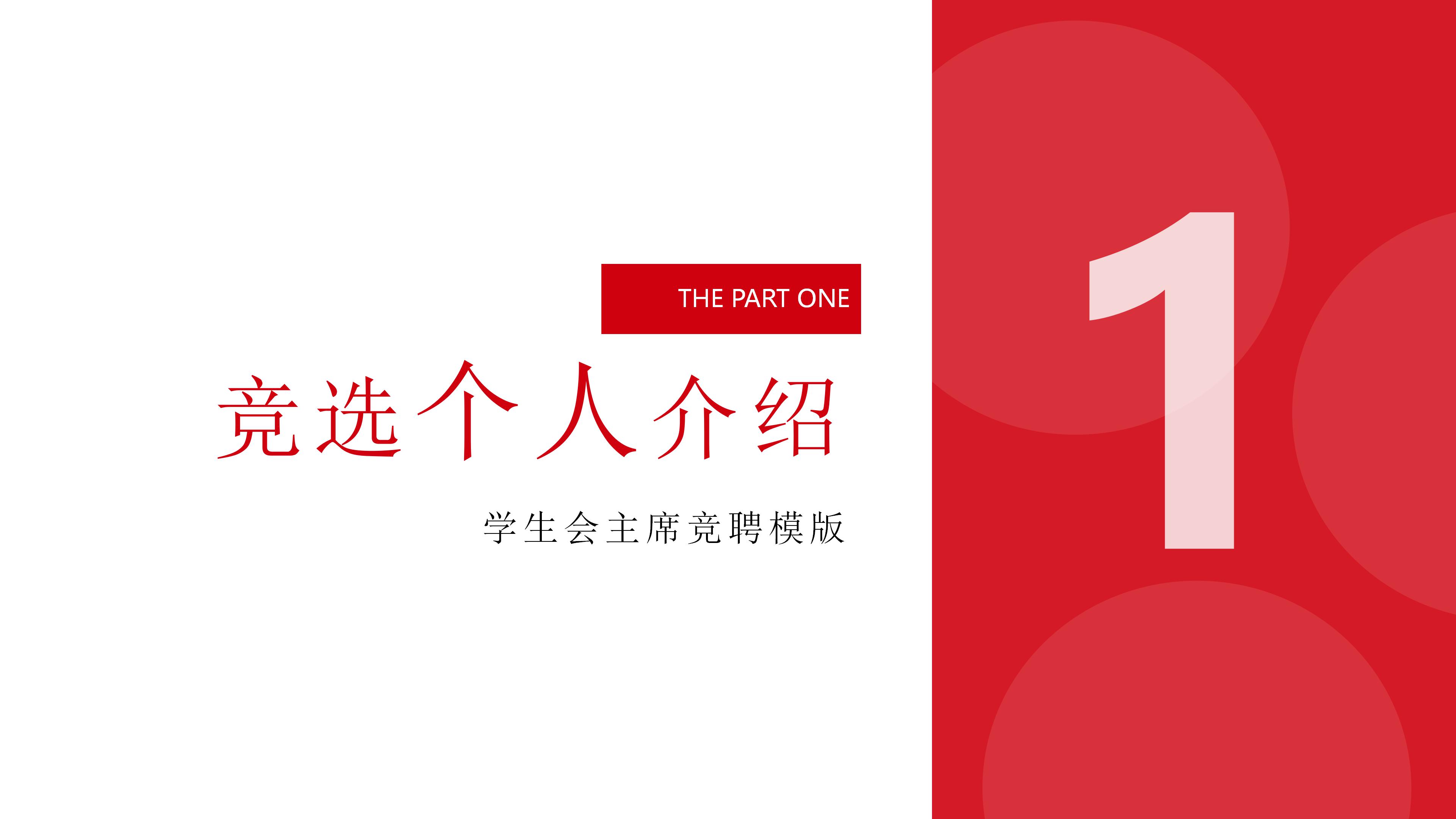 大学生学生会主席竞选ppt模板