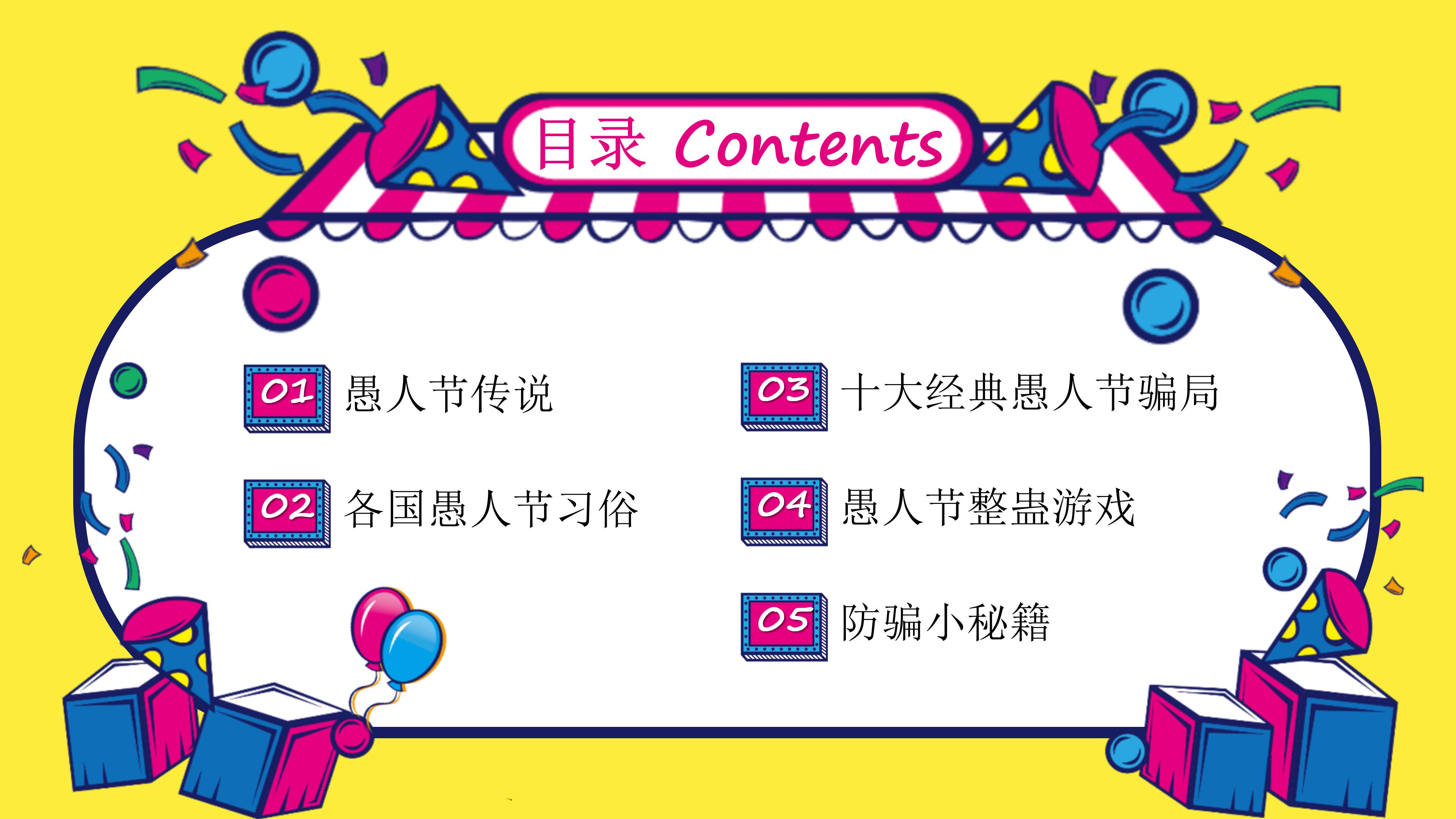 愚人节ppt动态模板