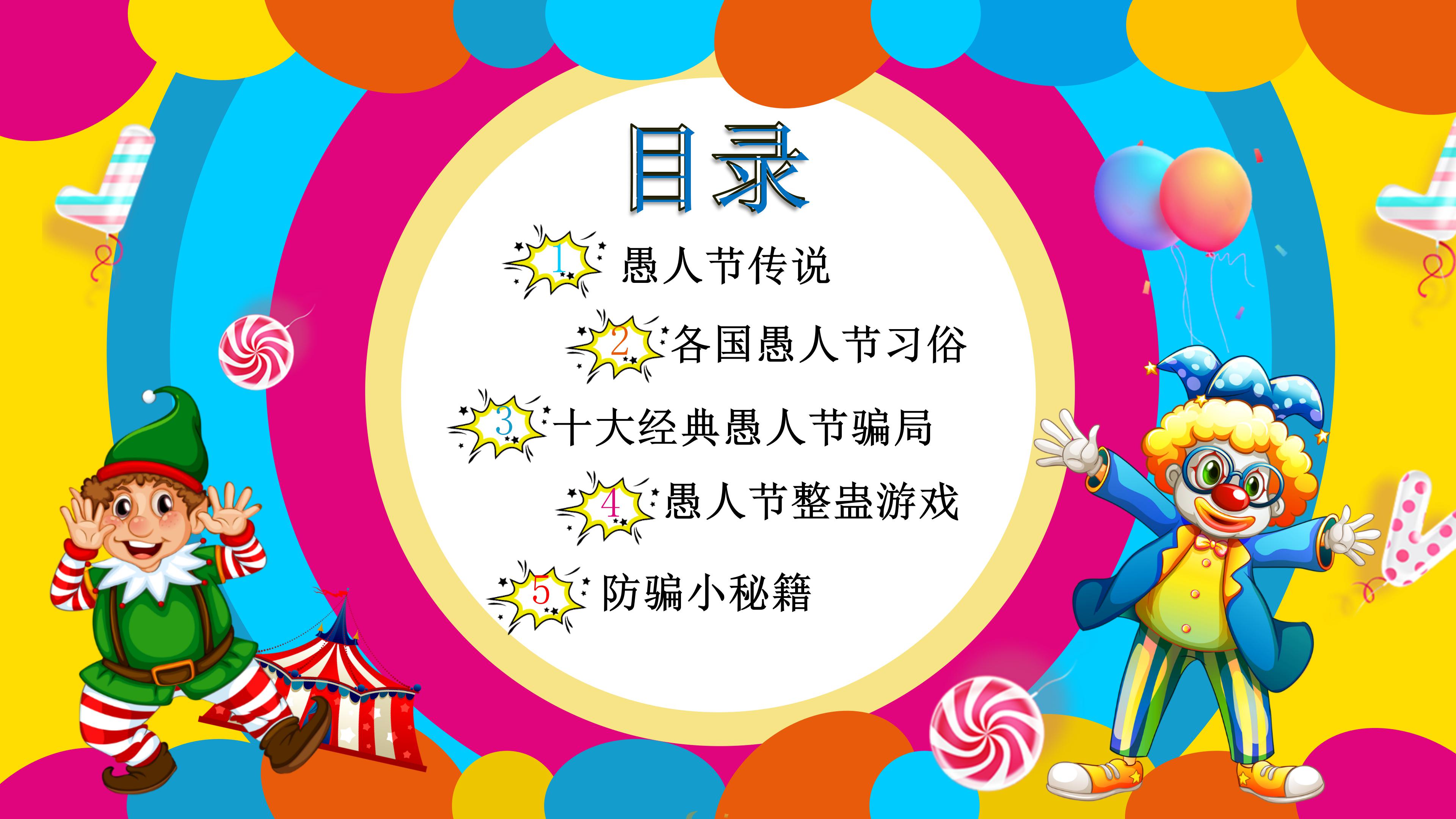 愚人节中英ppt模板