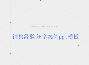 销售经验分享案例ppt模板