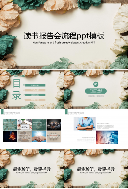 读书报告会流程ppt模板