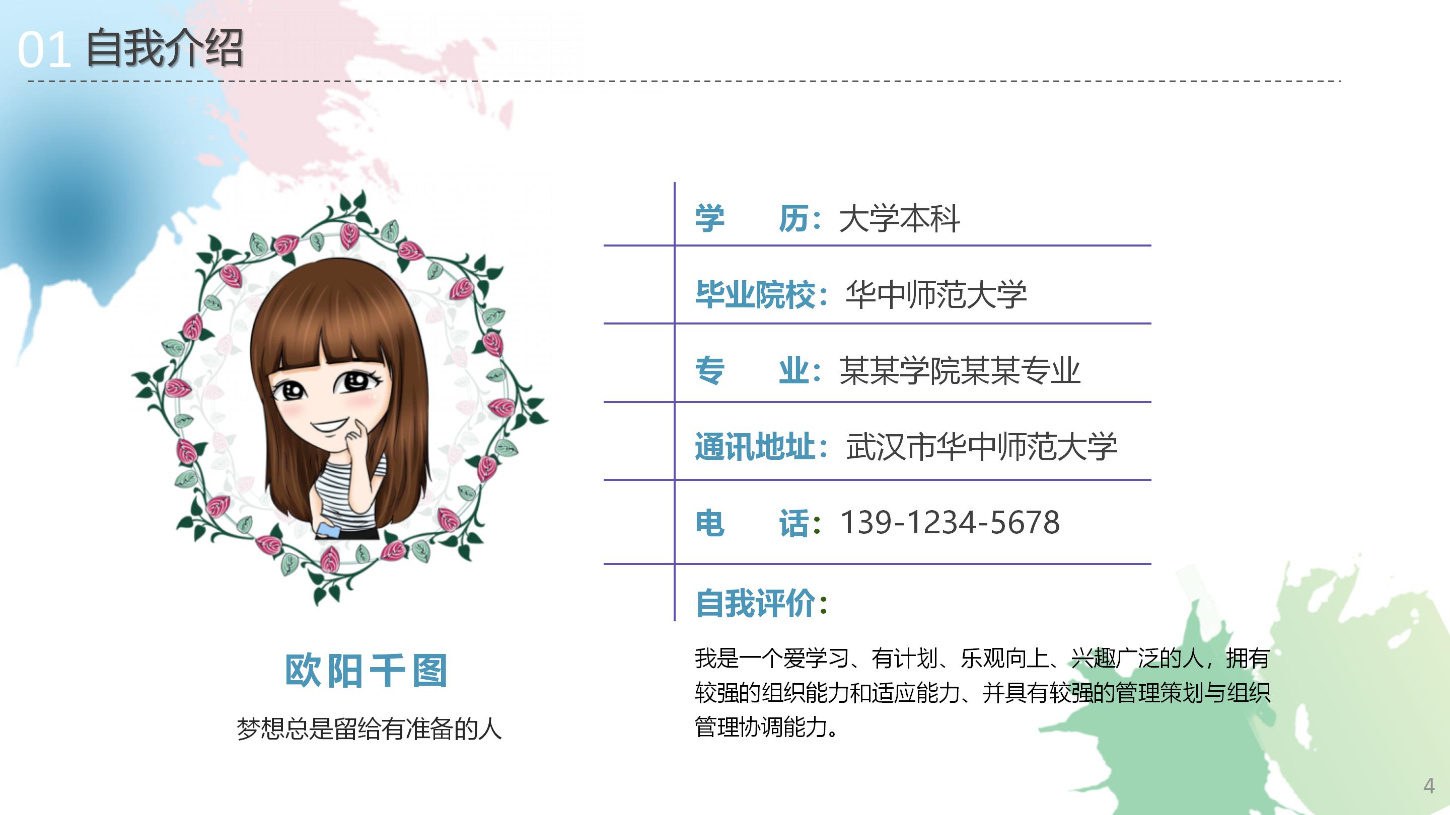 高中英语自荐信ppt模板