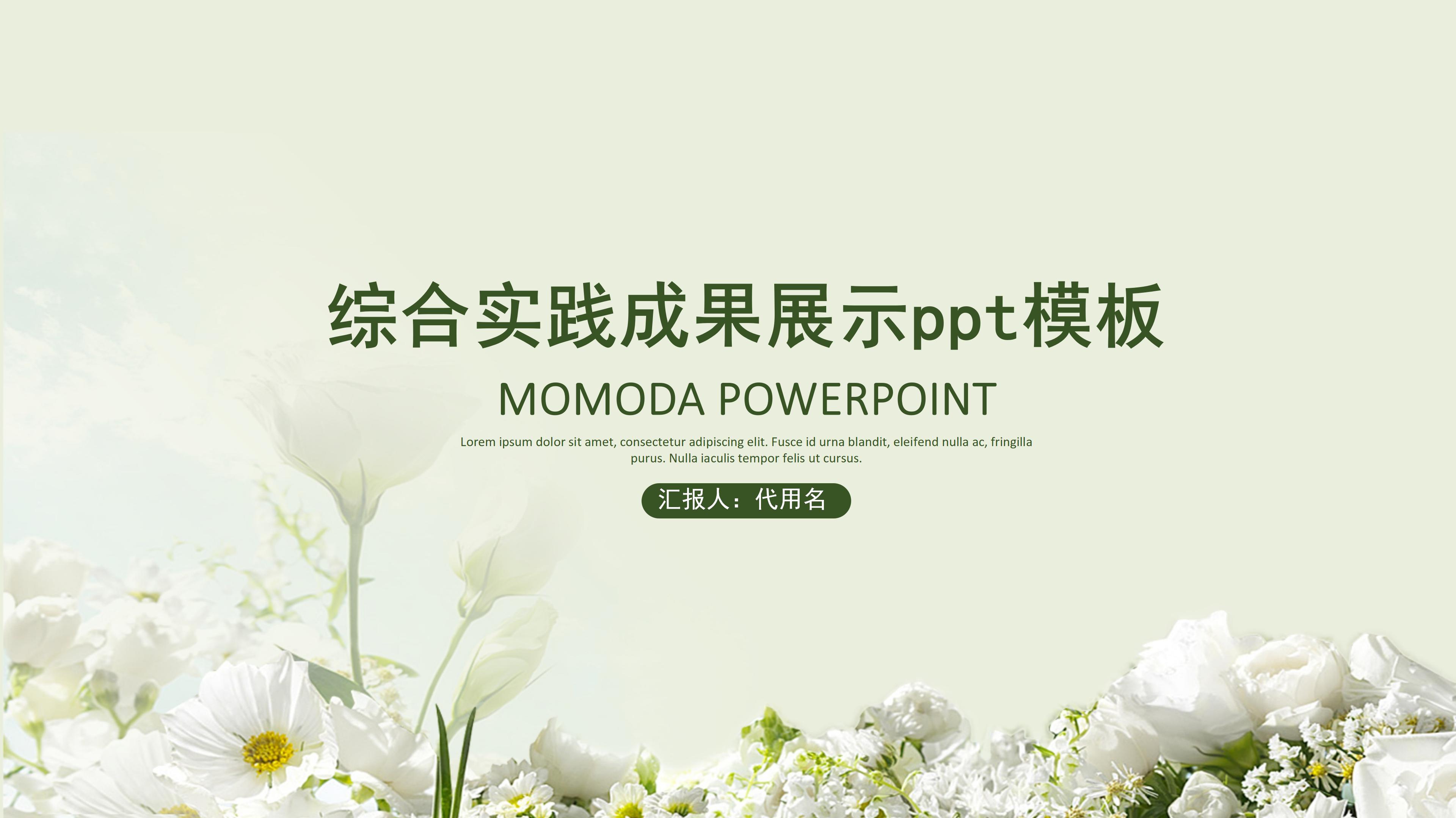 综合实践成果展示ppt模板