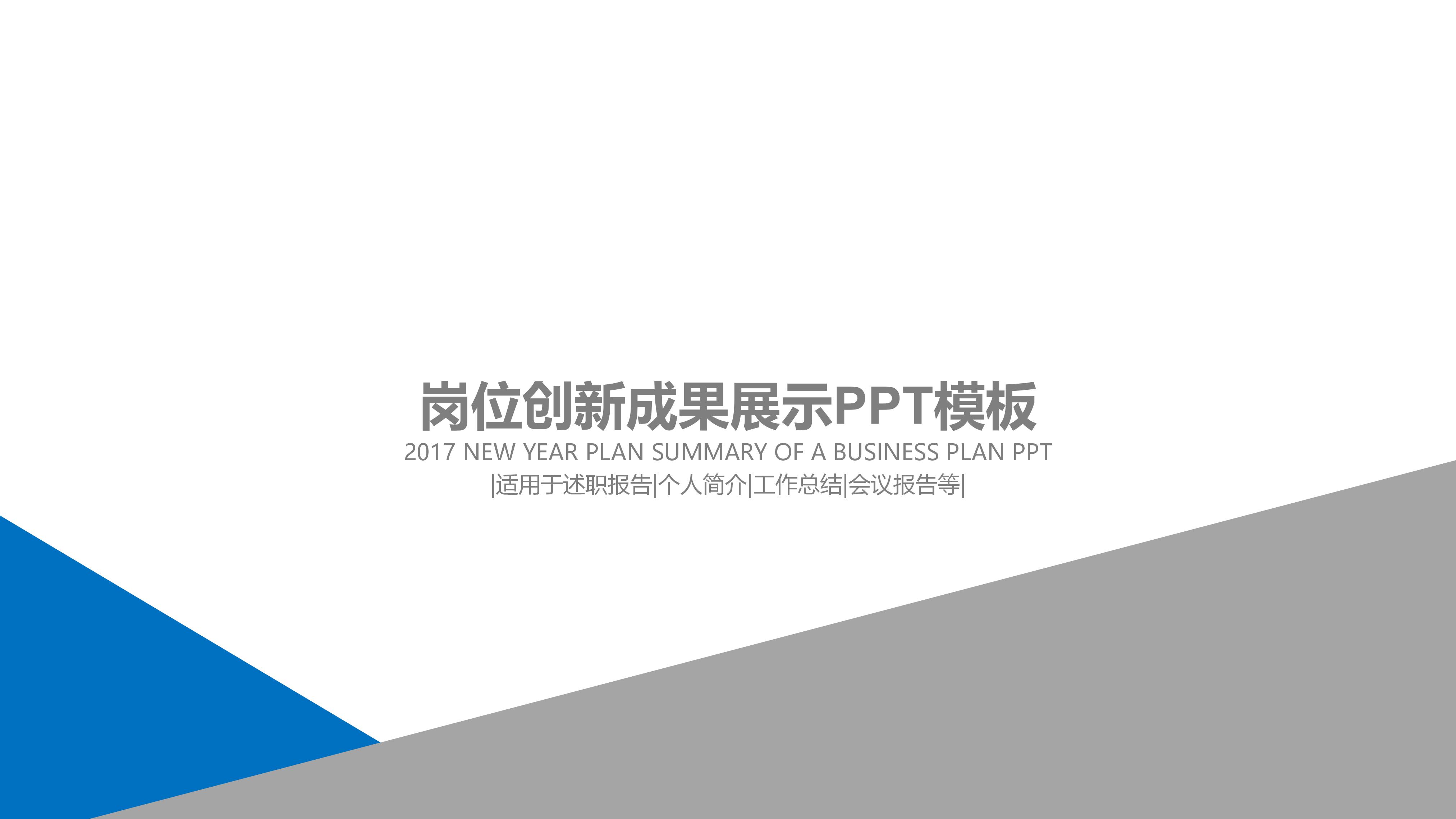 岗位创新成果展示ppt模板