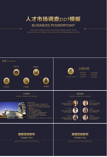 人才市场调查ppt模板